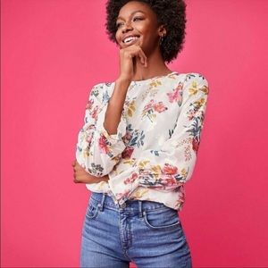Loft Floral Sparkle Blouse
